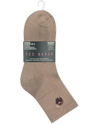 Ted Baker - Set Of 3 Quarter Crew Sock - Lyst