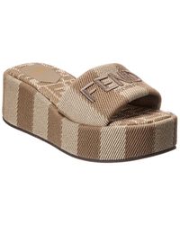 Fendi - Sunshine Canvas Platform Sandal - Lyst