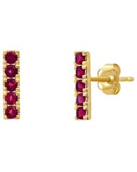 MaxColor - 14K 0.30 Ct. Tw. Lab-Grown Created Ruby Stud Earrings - Lyst