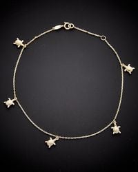 Italian Gold - 14k Turtle Charm Ankle Bracelet - Lyst