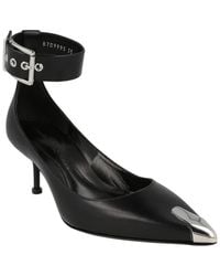 McQueen - Buckle Leather Sandal - Lyst