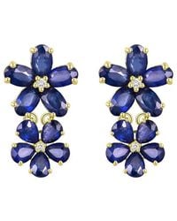 Nina Zhou Jewelry - 14K 4.92 Ct. Tw. Diamond & Sapphire Drop Earrings - Lyst