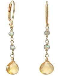 Rachel Reinhardt Jewelry - Gold Over Silver Gemstone Delicate Drop Earrings - Lyst