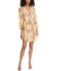 Ted Baker - Printed Tie-front Mini Dress - Lyst