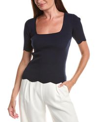 Tahari - Scallop Edge Pullover Sweater - Lyst