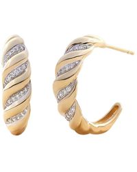 MaxColor - Croissant 0.20 Ct. Tw. Lab-Grown Diamond 14K Earrings - Lyst