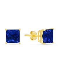 MaxColor - 14k 3.20 Ct. Tw. Lab-grown Blue Sapphire Studs - Lyst