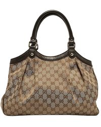 Gucci - Gg Canvas & Leather Medium Sukey Tote (Authentic Pre-Owned) - Lyst