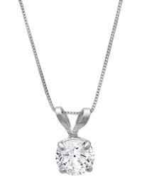 MaxColor - 14K Cz Pendant Necklace - Lyst