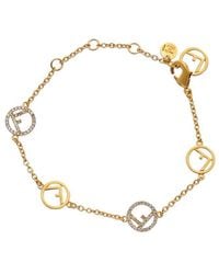 Fendi - Dnu Inv Crystal F Is Bracelet - Lyst