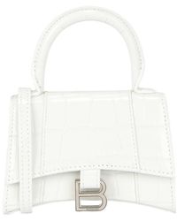 Balenciaga - Hourglass Xs Crocodile Embossed Leather Top Handle Bag - Lyst