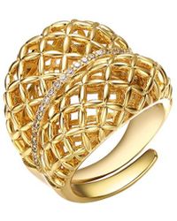 Rachel Glauber - 14k Plated Cz Big Ring - Lyst