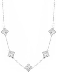 Adornia - Plated Mother-Of-Pearl Floral Station Necklace - Lyst