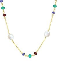 Rina Limor - 2.81 Ct. Tw. Sapphire, Garnet, Onyx & 5-6.5 Mm Pearl Bead Necklace - Lyst