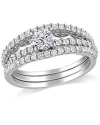 Rina Limor 14k 0.49 Ct Diamond Floating Halo Ring in Metallic Womens Jewellery Rings Tw 
