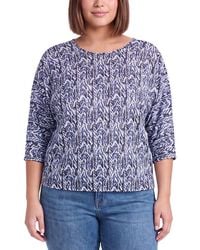 NIC+ZOE - Nic+Zoe Plus Crosshatch Sweater - Lyst