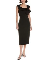 Badgley Mischka - Pleated Cocktail Gown - Lyst