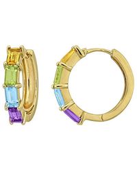 Rina Limor - Over 2.47 Ct. Tw. Amethyst, Topaz, Citrine, Peridot Hoop Earrings - Lyst