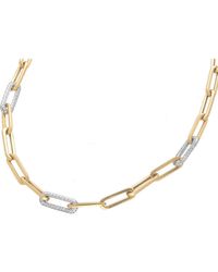 Nephora 14k 0.72 Ct. Tw. Diamond Paperclip Chain Necklace - Metallic