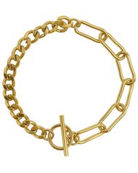 Adornia - 14k Plated Curb Paperclip Chain Bracelet - Lyst
