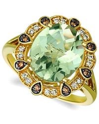 Le Vian - Le Vian 14k Honey Gold 3.94 Ct. Tw. Diamond & Green Quartz Ring - Lyst