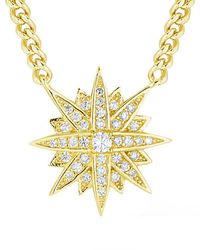 Glaze Jewelry - 14k Over Silver Cz Starburst Necklace - Lyst