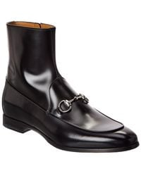 Gucci - Horsebit Leather Boot - Lyst