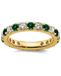 Lab Grown Gemstones - 14K 2.65 Ct. Tw. Lab-Grown Diamond & Lab-Grown Emerald Eternity Ring - Lyst