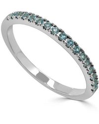 Sabrina Designs - 14k 0.22 Ct. Tw. Blue Topaz Stackable Half-eternity Birthstone Ring - Lyst
