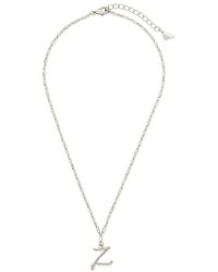 Sterling Forever - Textured Initial Charm Necklace - Lyst