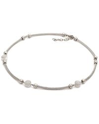 Diamond Select Cuts - Steel 0.05 Ct. Tw. Diamond Station Necklace - Lyst