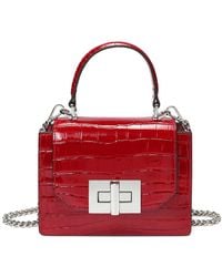 Tiffany & Fred Paris - Croc-Embossed Patent Satchel - Lyst