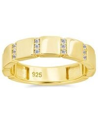 Sterling Forever - 14K Over Cz Bradley Ring - Lyst