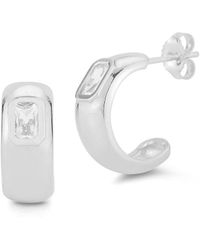 Chloe and Madison - Jewelry Cz Hoops - Lyst