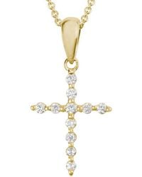 Diamond Select Cuts - 14K Diamond Cross Necklace .11 Ct - Lyst