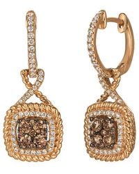 Le Vian - Le Vian 14k Strawberry Gold 0.87 Ct. Tw. Diamond Earrings - Lyst