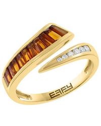 Effy Fine Jewelry - 14K 0.90 Ct. Tw. Diamond & Citrine Ring - Lyst