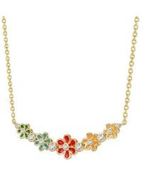 Rachel Glauber - 14K Diamond Cz Chain Necklace - Lyst