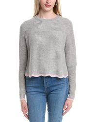 Autumn Cashmere - Tipped Scallop Shaker Cashmere Sweater - Lyst