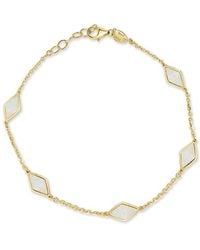 Italian Gold - 14K Mother Of Pearl Station Chain Bracelet - Lyst