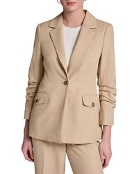 Halston - Rolled Sleeve Textured Blazer - Lyst