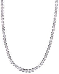 Adornia - Plated Bezeled Crystal Tennis Necklace - Lyst