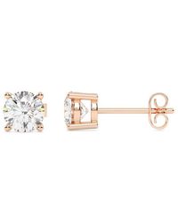 Lab Grown Diamonds - 14K Rose 2.00 Ct. Tw. Lab-Grown Diamond Earrings - Lyst