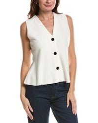 Anne Klein - V-Neck Peplum Vest - Lyst