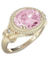 Reiss - 14k 2.50 Ct. Tw. Diamond & Rose Quartz Ring - Lyst