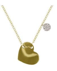 Meira T 14k Diamond Heart Dangle Necklace - Metallic