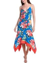 Adrianna Papell - Handkerchief Floral Midi Dress - Lyst
