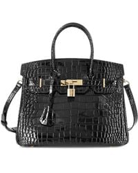 Tiffany & Fred Paris - Large Croc-embossed Leather Satchel - Lyst