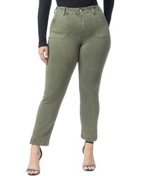 PAIGE - Crush Crop Pant Vintage Ivy Green Utility Straight Jean - Lyst