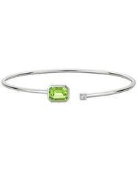 Diamond Select Cuts - 14K Diamond .03 Ct. & 1.72 Ct. Peridot Bangle - Lyst